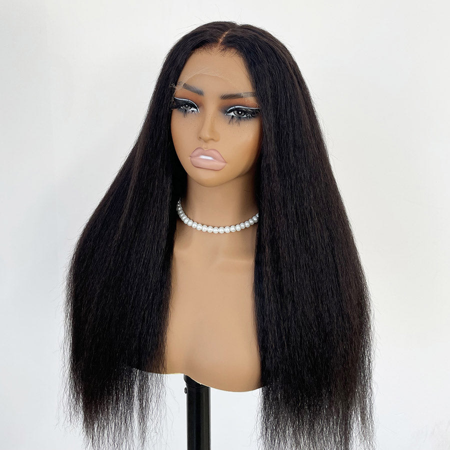 WOWANGEL 13X6 Skinlike Real HD Lace Front Wig Kinky Straight Glueless Wig