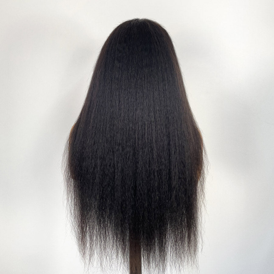 WOWANGEL 13X6 Skinlike Real HD Lace Front Wig Kinky Straight Glueless Wig
