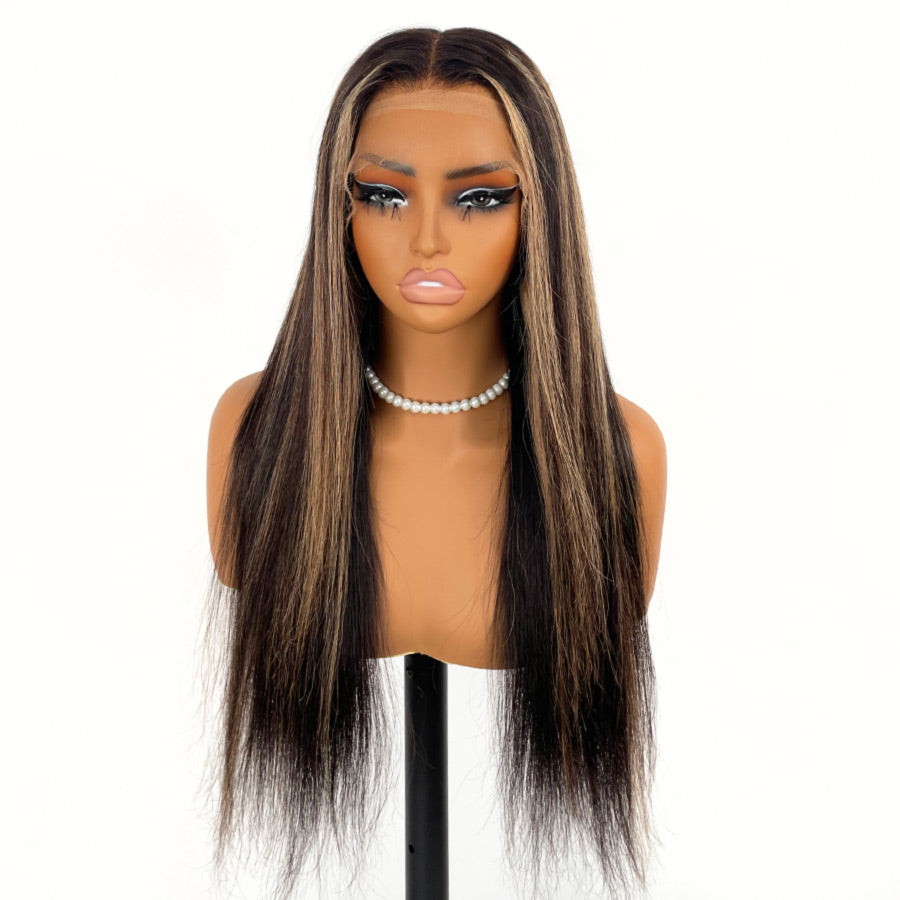 FLASH SALE | 13x6 22 INCH Highlight Silky Straight Skinlike Real HD Lace Front Wig（Sample item – slight signs of use）