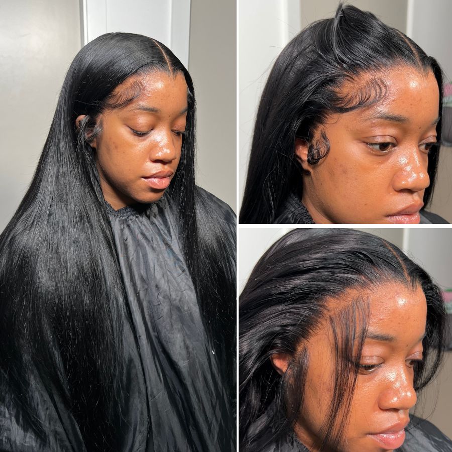 WOWANGEL Skinlike Real HD Lace 13X6 Full Frontal Wig Silk Straight Pre Plucked