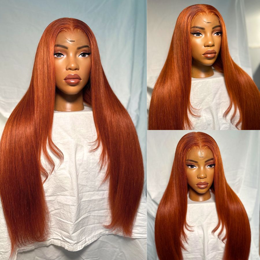 WOWANGEL Ginger Hair Pre Everything 13X6 Lace Front Wigs Pre Max Wig