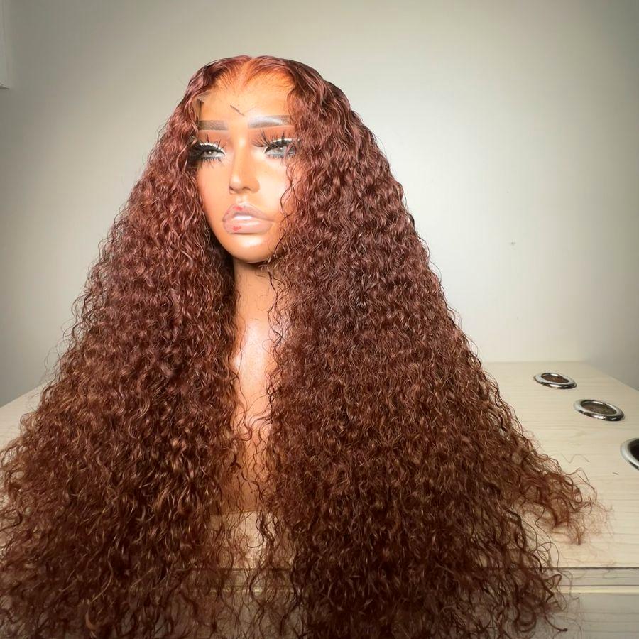 WOWANGEL Pre Everything 13X6 Lace Front Wigs Brown Curly Hair