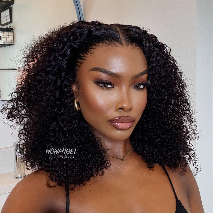 WOWANGEL Tight Curly Bob 13X6 Skinlike Real HD Lace Front Wig