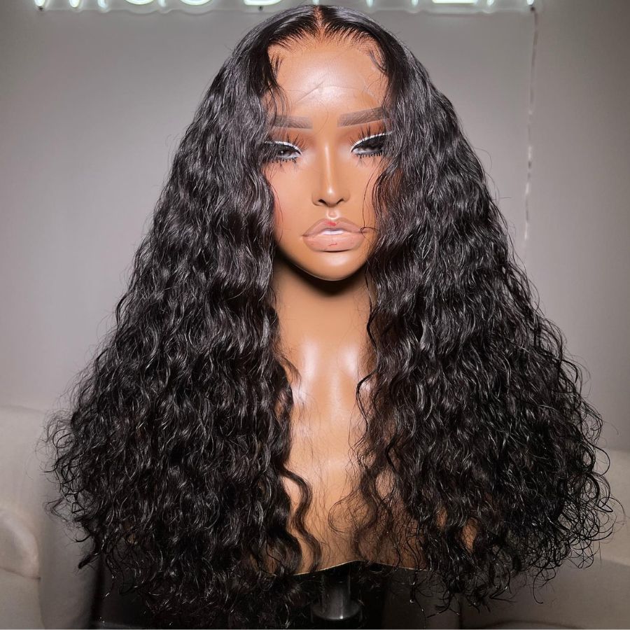 WOWANGEL Water Wave 13x6 Skinlike Real HD Lace Front Wig Glueless Clean Hairline