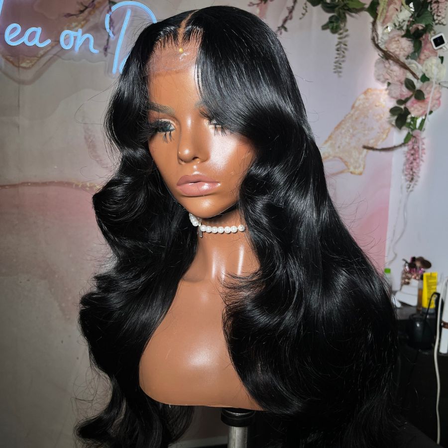 WOWANGEL 2X6 HD Lace Closure Wig Jet Black Wear & Go Glueless Wig