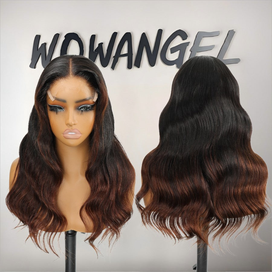 WOWANGEL Ombre Brown 5x5 Skinlike Real HD Lace Closure Wig