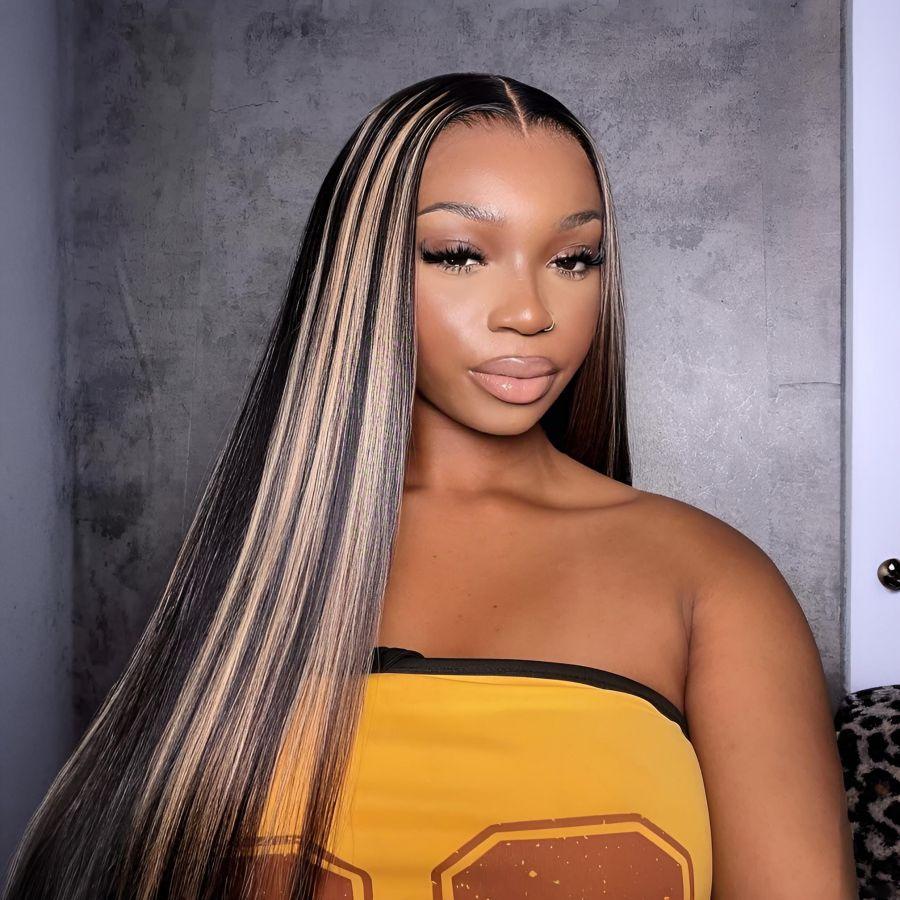 WOWANGEL 1B27 Highlight 13x6 Skinlike Real HD Lace Front Wig