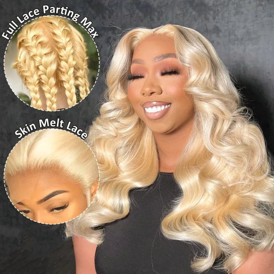 WOWANGEL 613# Blonde Full Lace Wig Transparent Lace Body Wave