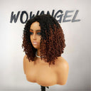 UK Shipping | Dark Brown Ombre Colour Half Wig Kinky Curly Seamless Flip Over Wigs Beginner Friendly