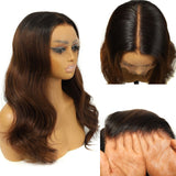 WOWANGEL Ombre Brown 360 Invisible Strap HD Lace Wig Body Wave Clean Hairline