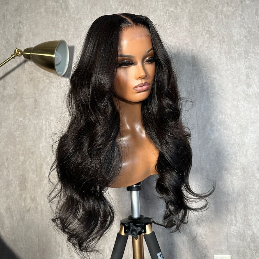 WOWANGEL 13X4 Skinlike Real HD Full Frontal Lace Wig Body Wave Clean Pre Plucked Hairline