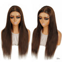 UK Shipping | #4 Brown 250% Density Skinlike Real HD Lace Closure Wig 5X5 Glueless Wig