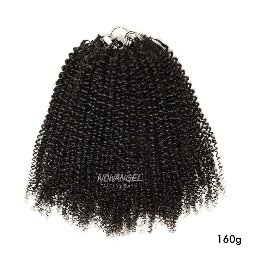 WOWANGEL Kinky Curly Pre-Separated Feather Crochet Human Hair Extensions