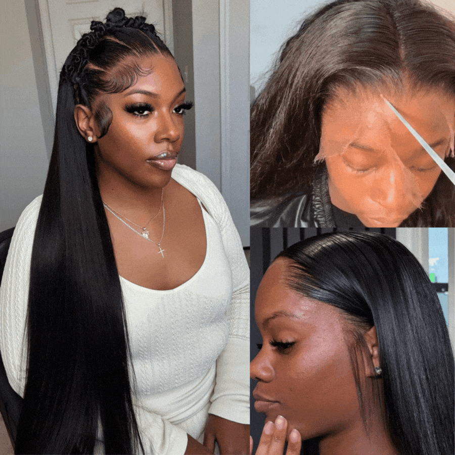 Livraison aux États-Unis | Perruque Lace Front HD 13x6, densité 250 %, cheveux soyeux et lisses