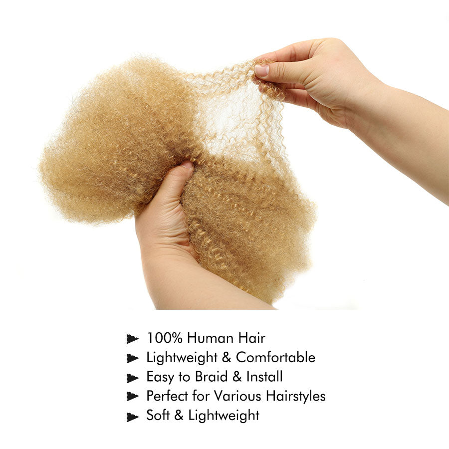 UK Shipping | #27 Blonde Afro kinky Bulk Hair Extensions For Braiding Dreadlock Human Hair
