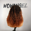 UK Shipping | Copper Ombre Colour Half Wig Deep Wave Seamless Flip Over Wigs Beginner Friendly
