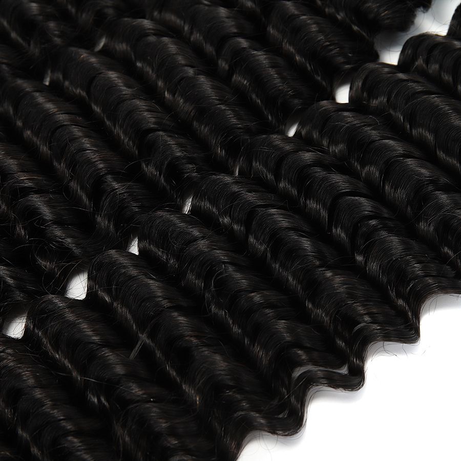 WOWANGEL Deep Wave Raw Hair Bundles Deal 3pcs 100% Human Virgin Hair Weaves