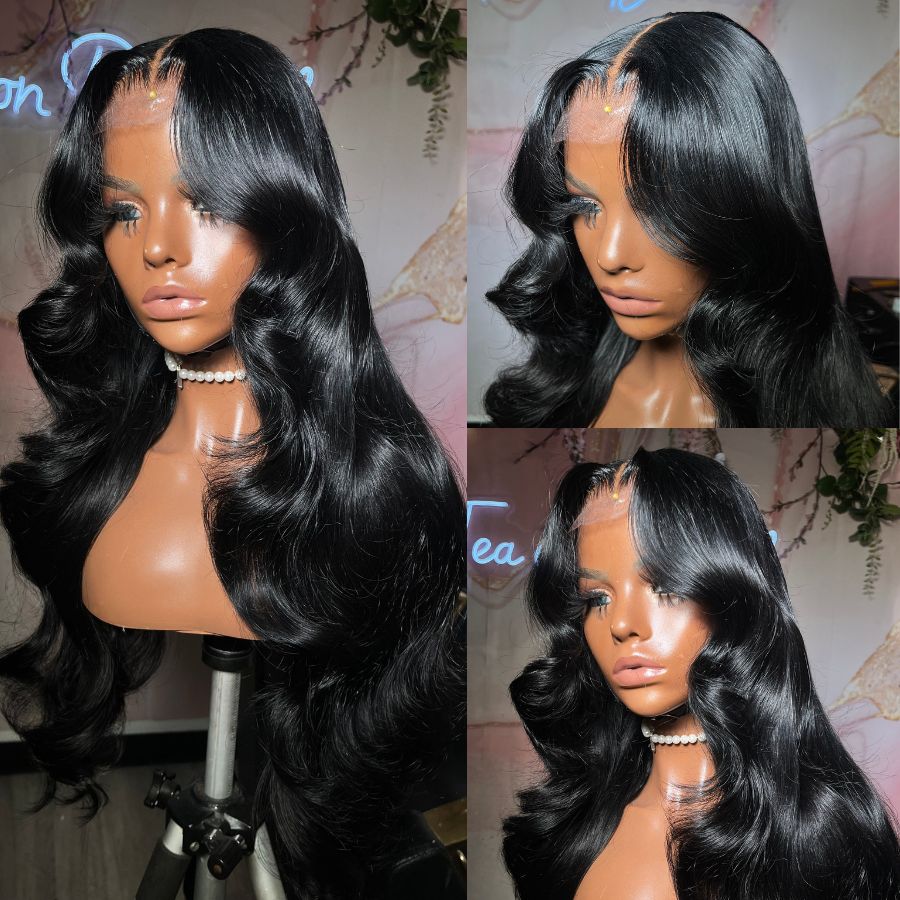 WOWANGEL 2X6 HD Lace Closure Wig Jet Black Wear & Go Glueless Wig