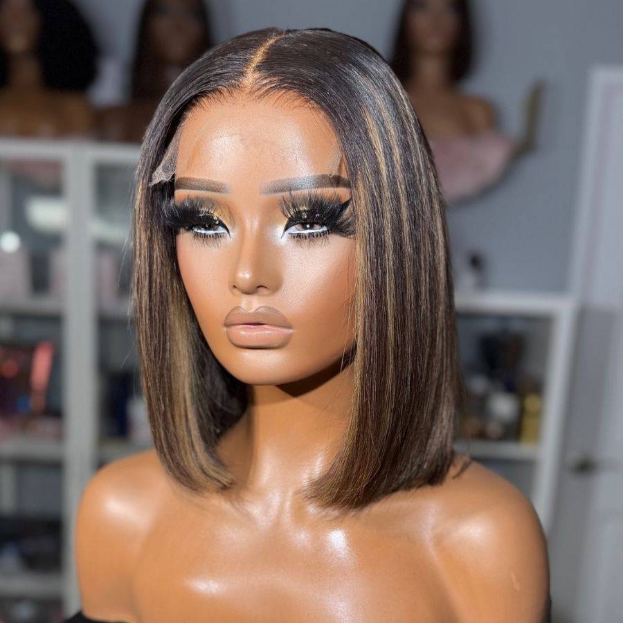 Front view of WOWANGEL HD Lace Closure BOB Wig, showcasing its realistic hairline, soft texture, and beginner-friendly design.