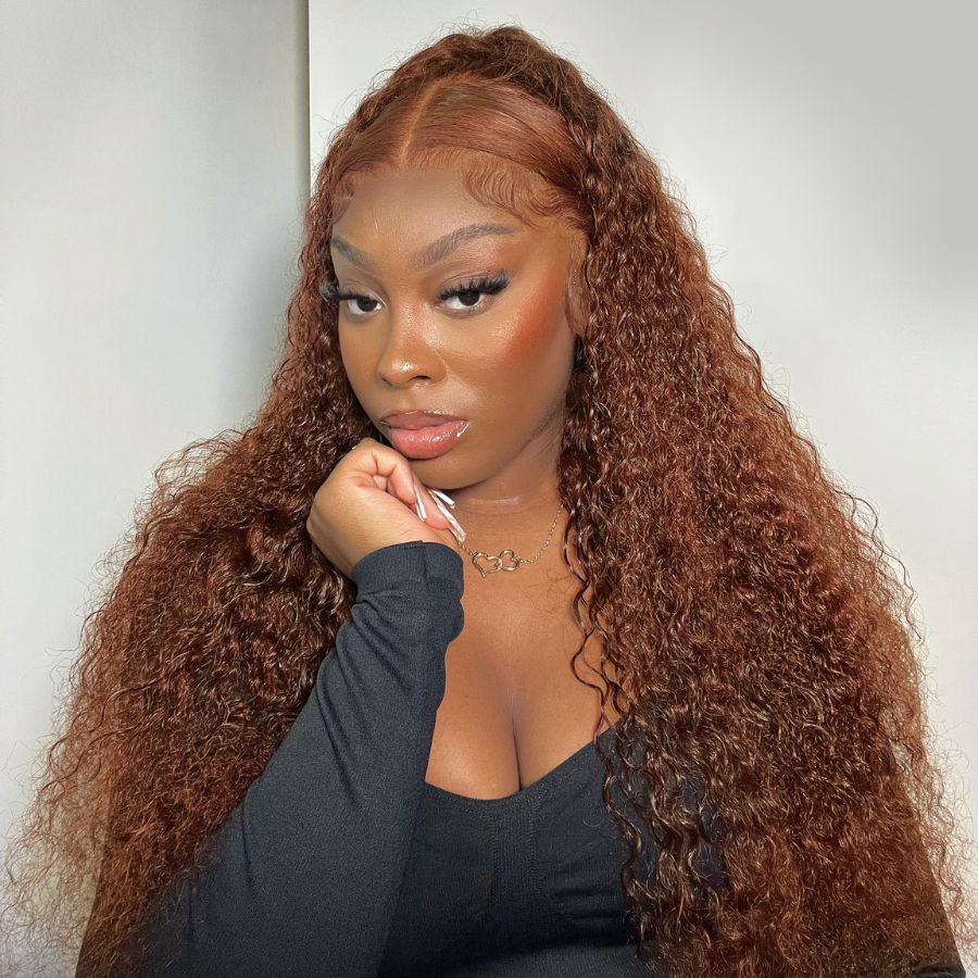 WOWANGEL Pre Everything 13X6 Lace Front Wigs Brown Curly Hair