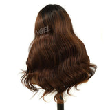 WOWANGEL Ombre Brown 360 Invisible Strap HD Lace Wig Body Wave Clean Hairline