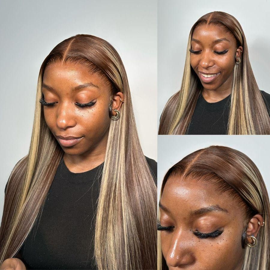 WOWANGEL Blonde Highlight 13X6 HD Lace Full Frontal Wig Premium Raw Hair