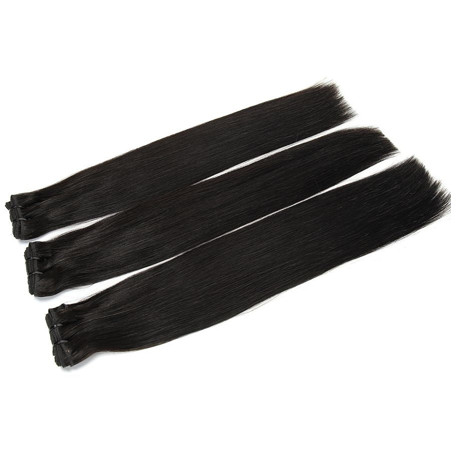 WOWANGEL Straight Raw Hair Bundles Deal 3pcs 100% Human Virgin Hair Weaves