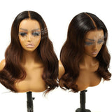 WOWANGEL Ombre Brown 360 Invisible Strap HD Lace Wig Body Wave Clean Hairline