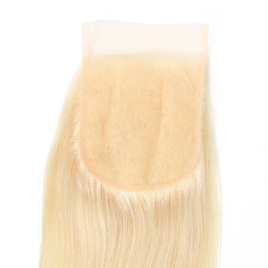 Lace Closure Only, 4x4 Transparent Lace Closure Piece 613# Blonde Color