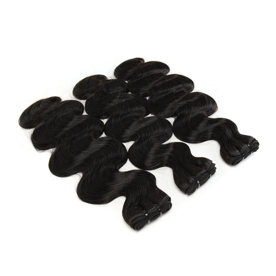 WOWANGEL Body Wave Raw Hair Bundles Deal 3pcs 100% Human Virgin Hair Weaves