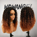 UK Shipping | Copper Ombre Colour Half Wig Deep Wave Seamless Flip Over Wigs Beginner Friendly