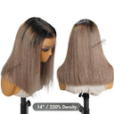 פאת WOWANGEL בצבע אפור אפרפר בוב Ombre 13X6 דמוית עור אמיתית HD
