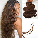 WOWANGEL Hellbraune Miracle Knots Häkelhaar-Extensions, vorgefertigte Feder-Häkelhaar-Extensions, Wasserwelle