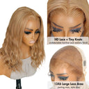 WOWANGEL Honey Blonde Wave Bob 13X6 HD Lace Front Wigs