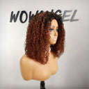 UK Shipping | Reddish Brown Ombre Colour Half Wig Curly Seamless Flip Over Wigs Beginner Friendly
