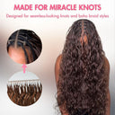 WOWANGEL Hellbraune Miracle Knots Häkelhaar-Extensions, vorgefertigte Feder-Häkelhaar-Extensions, Wasserwelle