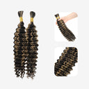 WOWANGEL 27 Honigblondes Echthaar zum Flechten für Boho-Zöpfe, Deep Wave, 100 g