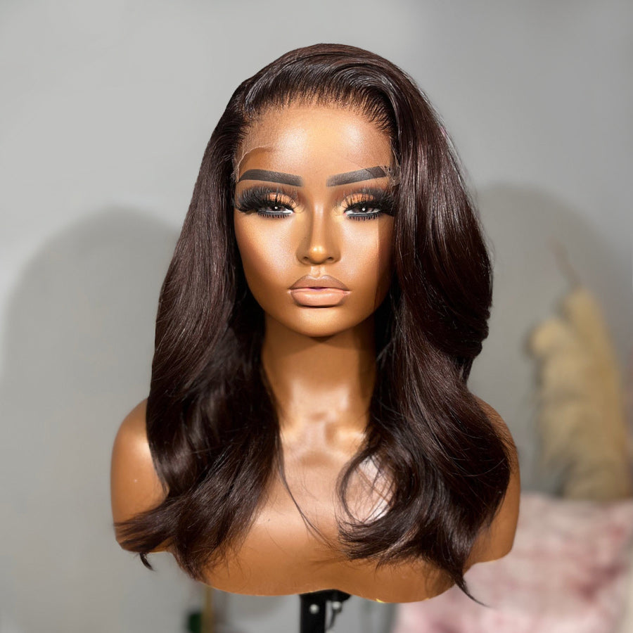 WOWANGEL Ombre Seal Brown 6x6 HD Lace Closure Wig Plucked Glueless Wig