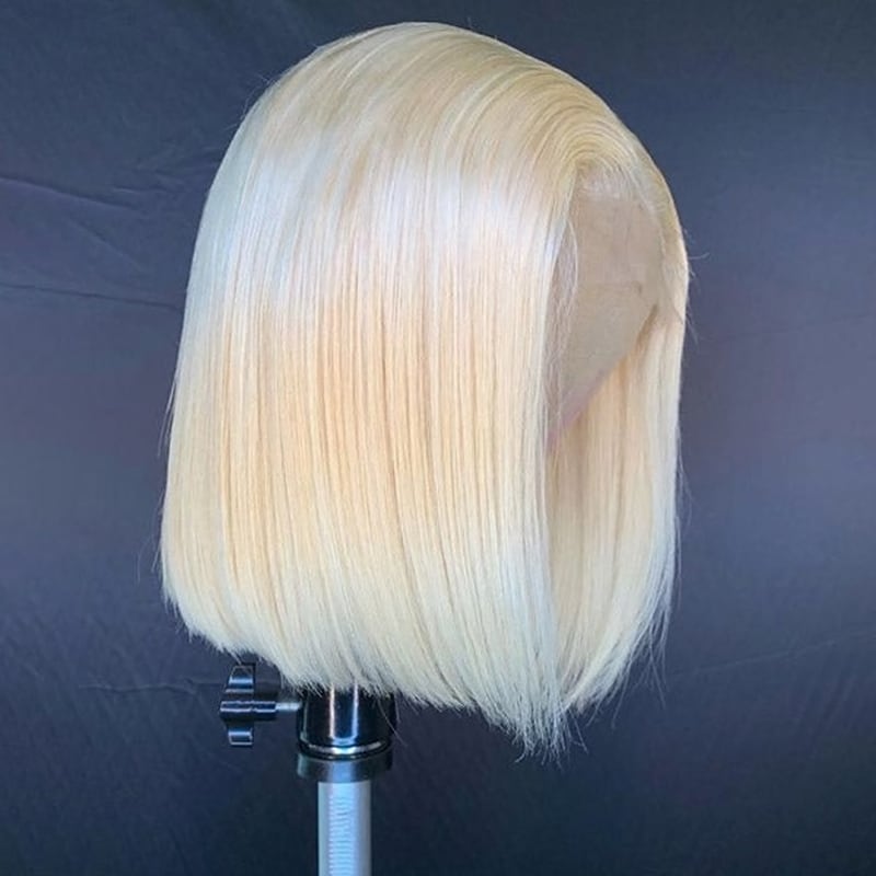WOWANGEL 613 Blonde Straight BOB 13X4 Skinlike Real HD Lace Frontal Wig 180% Density