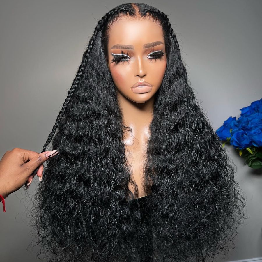 WOWANGEL 7X6 Drawstring Glueless Wigs Loose Deep Wave HD Lace Wigs