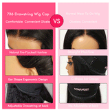 WOWANGEL Blonde Highlight 7X6 Drawstring Glueless Wigs HD Lace Wigs