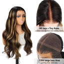 WOWANGEL 13X6 Skinlike Real HD Lace Front Wig Ombre Highlight Blonde Wig