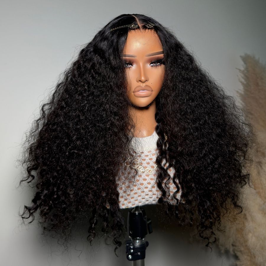 WOWANGEL Curly 13x4 HD Lace Full Frontal Wigs Pre-plucked Nature Hairline