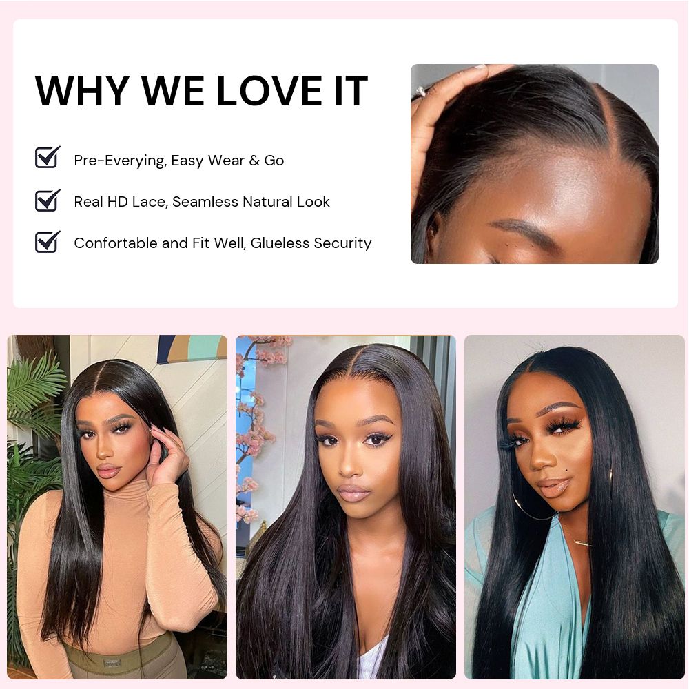 WOWANGEL Wear & Go 5x5 HD Lace Closure Wig Curly Invisible Lace Glueless Wig