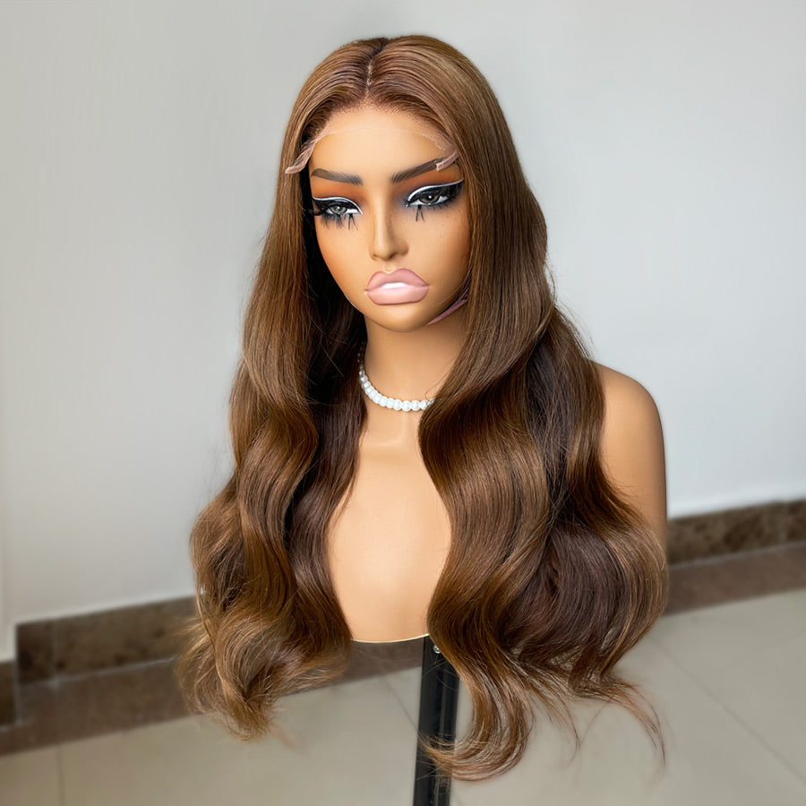 WOWANGEL Balayage 5X5 HD Lace Closure Wigs Glueless Wig Premium Raw Hair