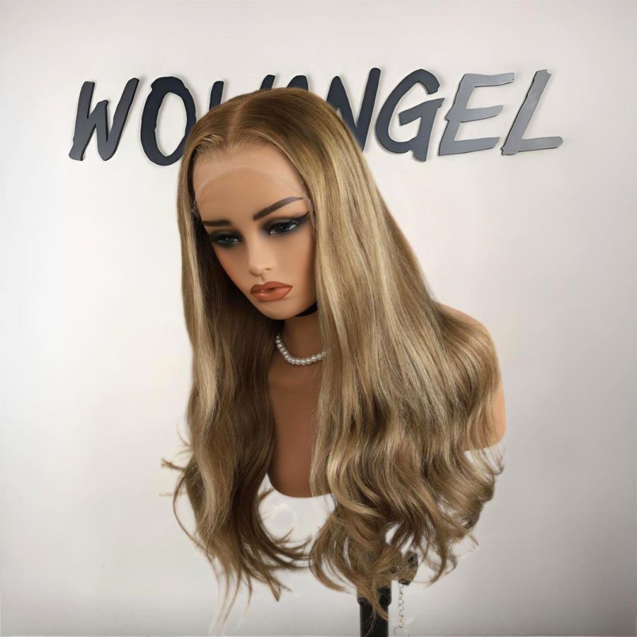 WOWANGEL Balayage Highlight Premium Raw Hair 13X6 HD Lace Full Frontal Wig