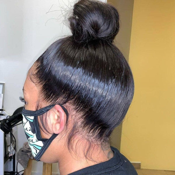 360 HD Lace Wig Straight Human Hair Natural Black Color