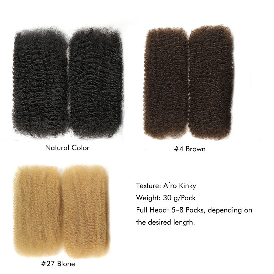 UK Shipping | Natural / #4/ #27 Afro kinky Bulk Hair Extensions For Braiding Dreadlock Human Hair