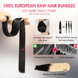 WOWANGEL European Raw Hair Bundles Straight Double Drawn Hair Weaves