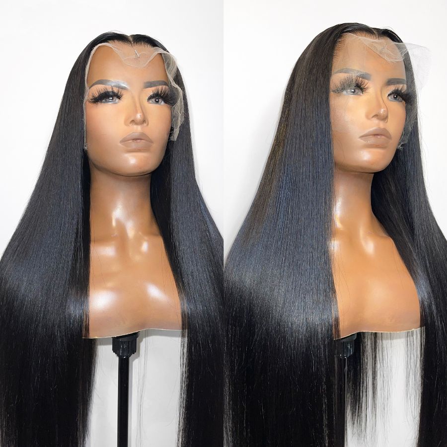 WOWANGEL Straight 13X6 HD Lace Full Frontal Wigs Premium Raw Hair